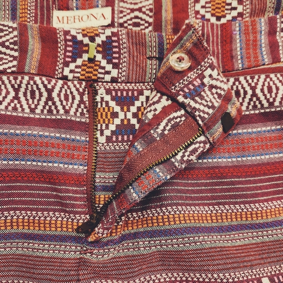 Merona Aztec Southwest Print Boho Pink Tribal Shorts Size 18 Pockets - Picture 4 of 6